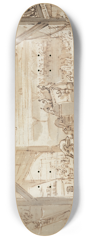 Henry William Burgess - Interior of a Coppersmiths, Shoe Lane 8.25 inch art skate deck
