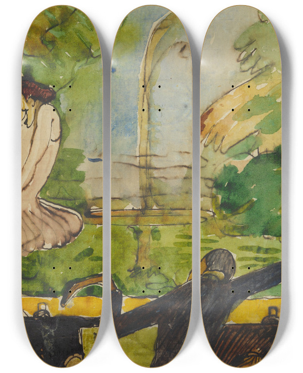 Triptych art skateboard deck of Axel Trneman Varit by Axel Torneman (1880-1925)
