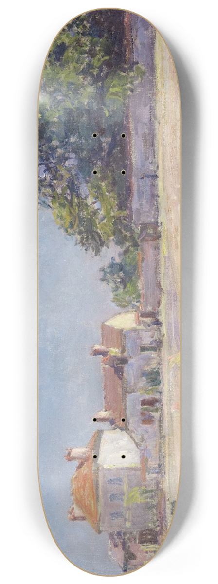 Alfred Sisley - Bords du Loing, Saint-Mammes (The River Loing atSaint-Mammes) 8.25 inch art skate deck