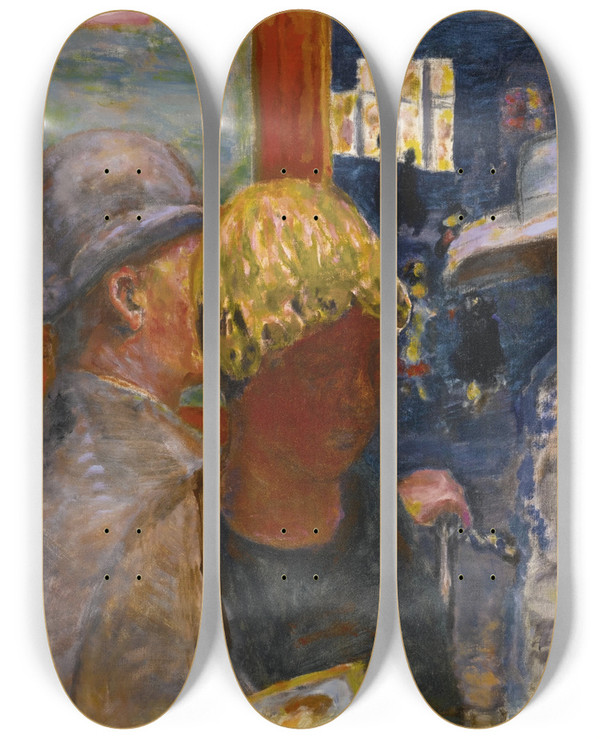 Triptych art skateboard deck of Pierre Bonnard Cinq Personnages by Pierre Bonnard (1867-1947)