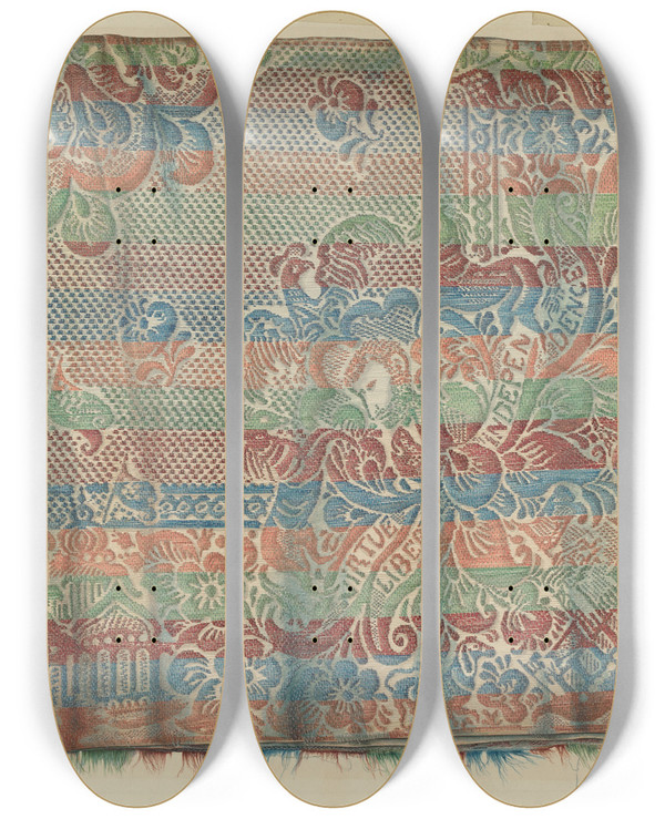 Triptych art skateboard deck of John Thorsen Us Grant Coverlet by John Thorsen