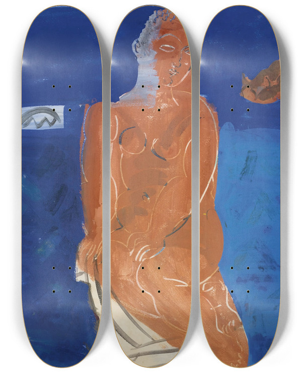 Triptych art skateboard deck of Raoul Dufy Amphitrite_1 by Raoul Dufy (1877-1953)