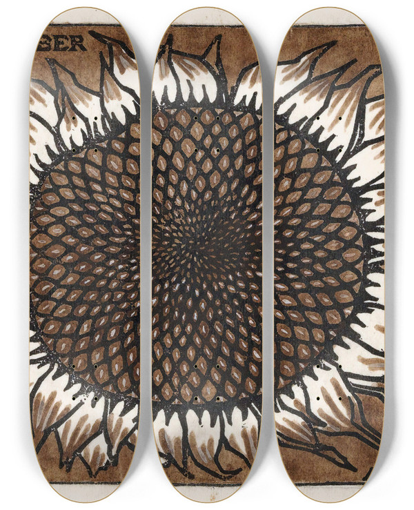 Triptych art skateboard deck of Julie De Graag November_2 by Julie de Graag (1877-1924)