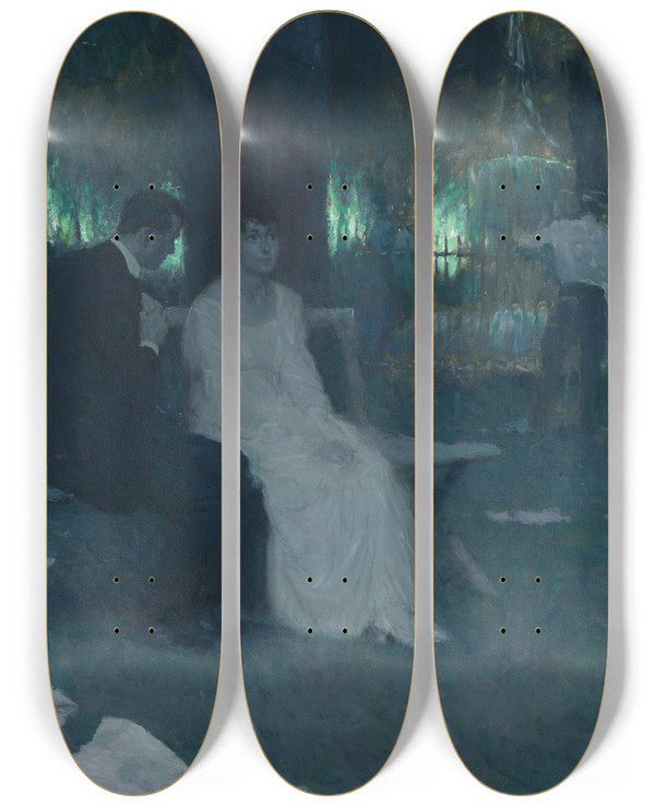 Triptych art skateboard deck of Harvey T Dunn John Barleycorn by Harvey T Dunn (1884-1952)