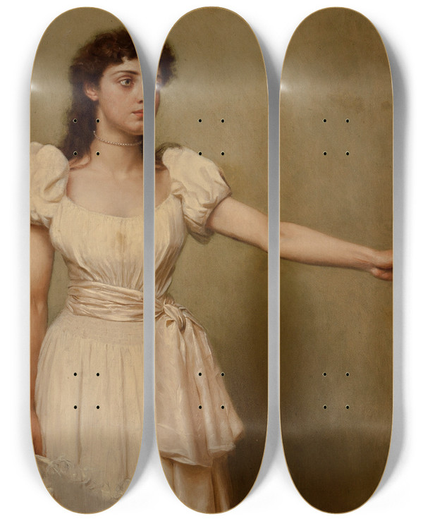 Triptych art skateboard deck of John George Brown Parted by John George Brown (1831-1913)