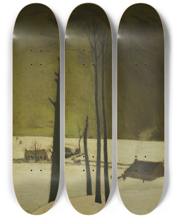Triptych art skateboard deck of Constant Permeke Winterlandschap by Constant Permeke