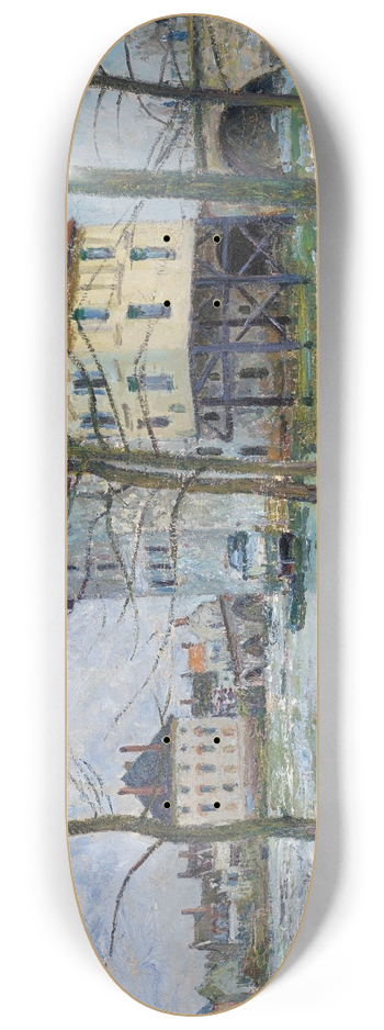 Alfred Sisley - Les moulins de MoretHiver 8.25 inch art skate deck