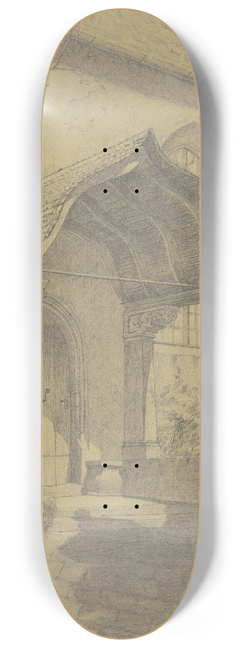 Hermann Kruse - Prothyrum of a church 8.25 inch art skate deck