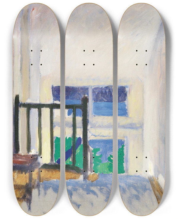 Triptych art skateboard deck of Koloman Moser Staircase by Koloman Moser (1868-1918)