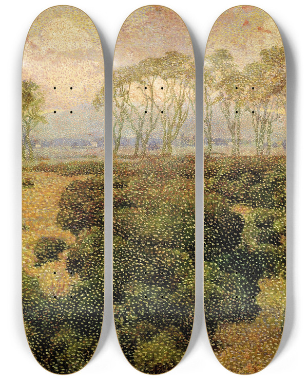 Triptych art skateboard deck of Francisco Romano Guillemn The Last Kiss by Francisco Romano Guillemin (1884-1950)
