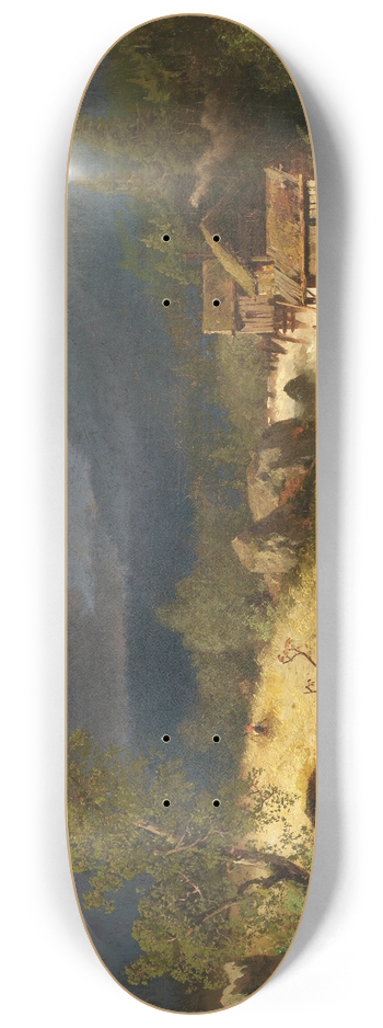 Hermann Ottomar Herzog - Mill on a Torrent 8.25 inch art skate deck