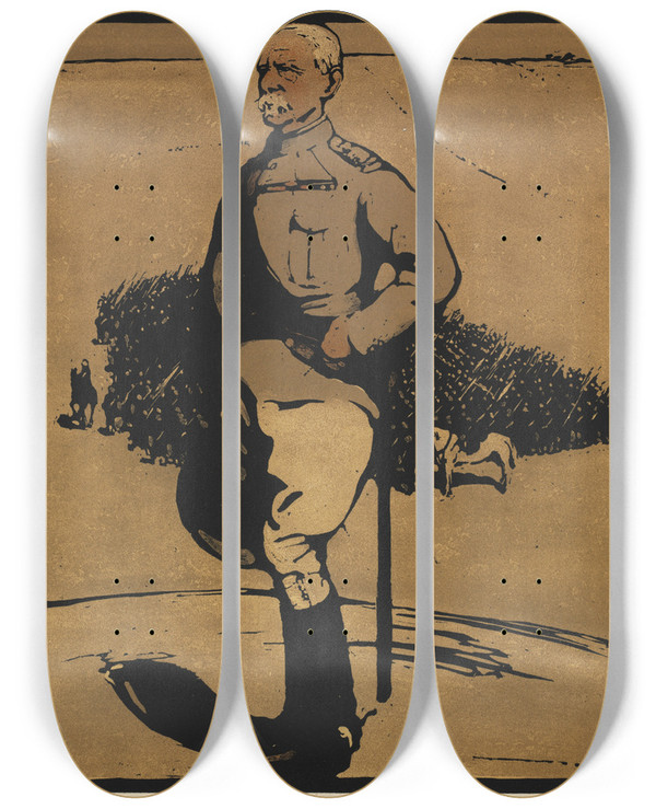 Triptych art skateboard deck of William Nicholson Lord Roberts by William Nicholson (1872-1949)