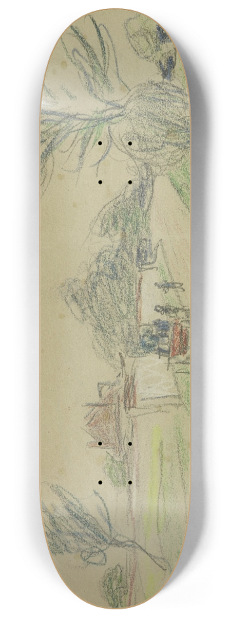 Alfred Sisley - Route de Fontainebleau 8.25 inch art skate deck