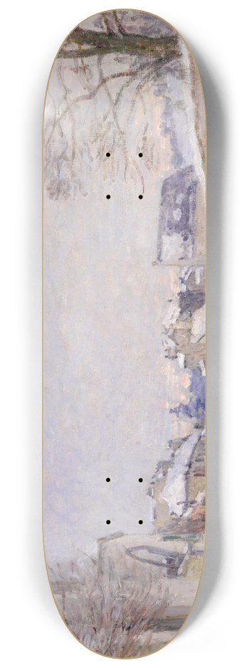 Alfred Sisley - Rue Eugne Moussoir at Moret; Winter 8.25 inch art skate deck