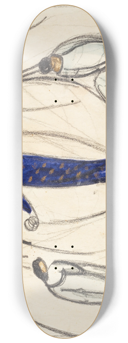 Hermann Stenner - Frau in Blau mit zwei Begleitern 8.25 inch art skate deck