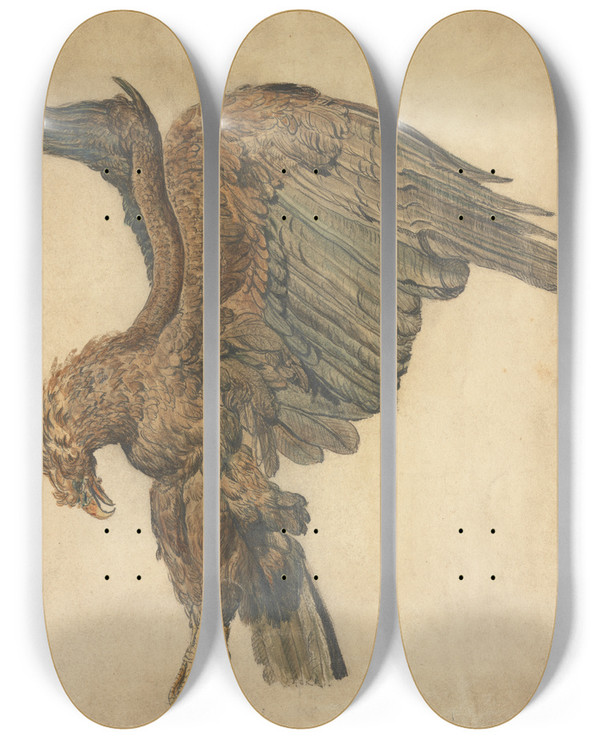 Triptych art skateboard deck of James Ward Study Of A Plunging Eagle by James Ward (1769-1859)