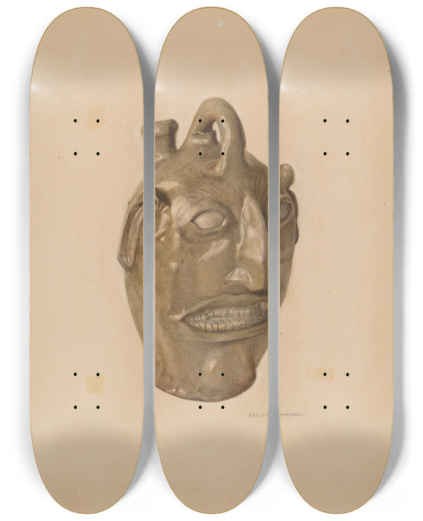 Triptych art skateboard deck of George Loughridge Grotesque Jug by George Loughridge (20-)