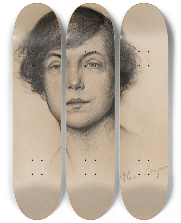 Triptych art skateboard deck of Samuel Johnson Woolf Alice Lee Roosevelt Longworth by Samuel Johnson Woolf (1880-1948)