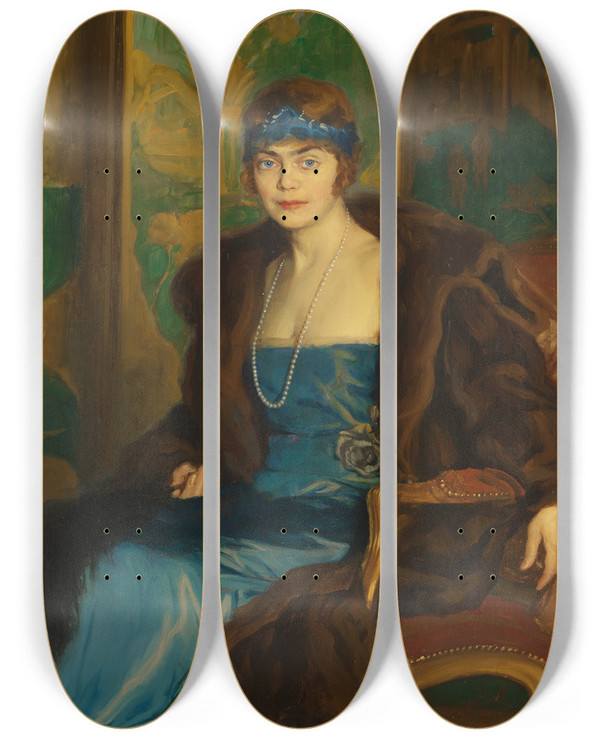 Triptych art skateboard deck of Bernhard Sterman Hilda Sterman_3 by Bernhard Osterman (1870-1938)