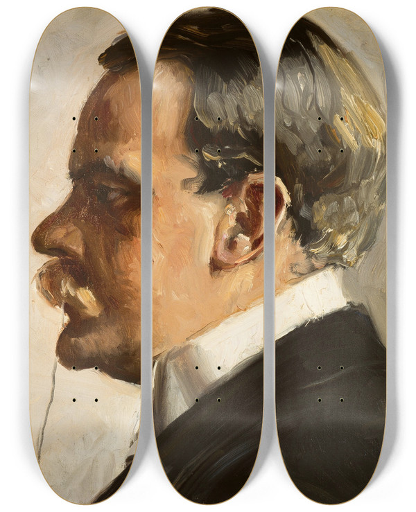 Triptych art skateboard deck of Michael Ancher Hakon Brresen by Michael Ancher (1849-1927)