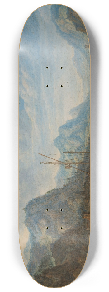 Herman Saftleven - Riviergezicht met aanlegplaats 8.25 inch art skate deck