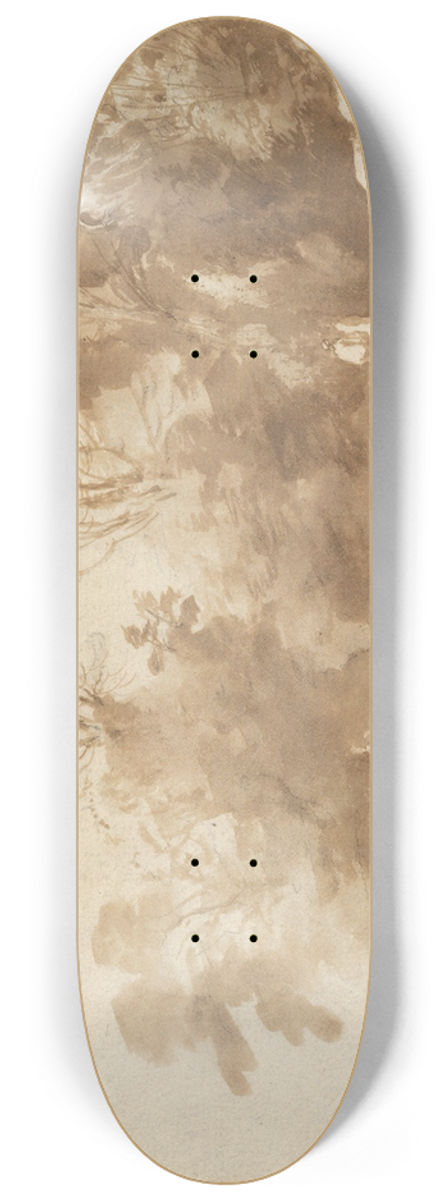 Herman van Swanevelt - Landscape with Trees and Figures 8.25 inch art skate deck