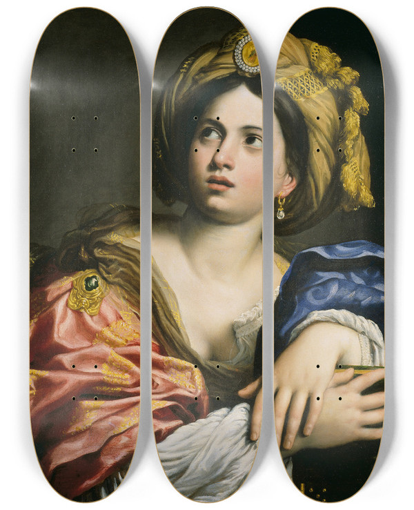 Triptych art skateboard deck of Domenichino A Sibyl by Domenichino (1581-1641)