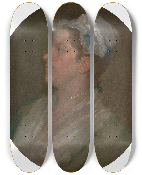 Triptych art skateboard deck of William Hogarth Ann Hogarth by William Hogarth (1697-1764)