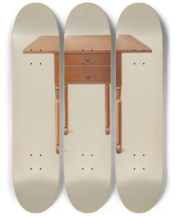 Triptych art skateboard deck of Alfred H Smith Shaker Table_2 by Alfred H Smith
