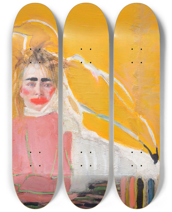Triptych art skateboard deck of Tiit Psuke Kriskris Ii by Tiit Paasuke (1941)