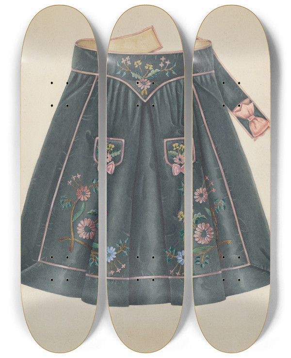 Triptych art skateboard deck of Gertrude Lemberg Apron_1 by Gertrude Lemberg (20-)