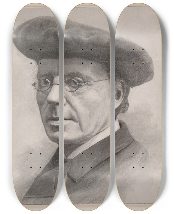 Triptych art skateboard deck of Andr Bork Jonas Lie by Andre Bork