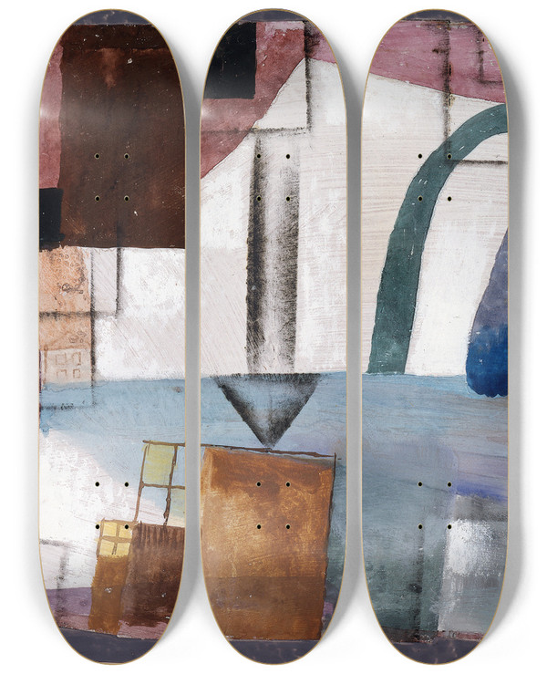 Triptych art skateboard deck of Paul Klee White Easter Ii by Paul Klee (1879-1940)