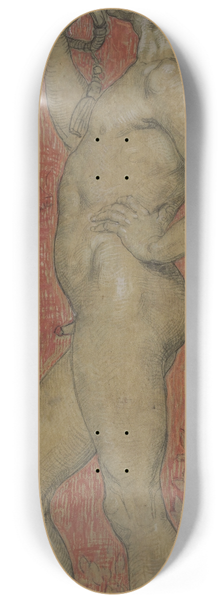 Hippolyte Dominique Berteaux - Jeune garon nu jouant du clairon 8.25 inch art skate deck