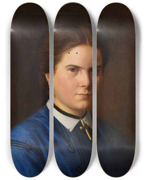 Triptych art skateboard deck of Carl Christian Vogel Von Vogelstein Portrt Der Klara Schrader by Carl Christian Vogel Von Vogelstein (1788-1868)