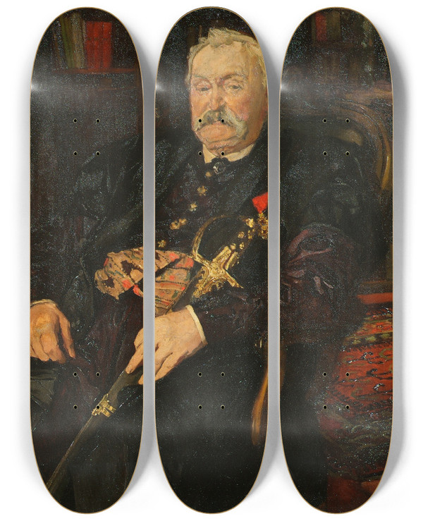 Triptych art skateboard deck of Jzef Mehoffer Marschall Milkowski by Jozef Mehoffer (1869-1946)