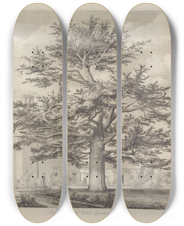 Triptych art skateboard deck of Jacob George Strutt The Enfield Cedar by Jacob George Strutt (1784-1867)