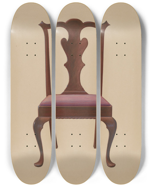 Triptych art skateboard deck of Arthur Johnson Side Chair_2 by Arthur Johnson