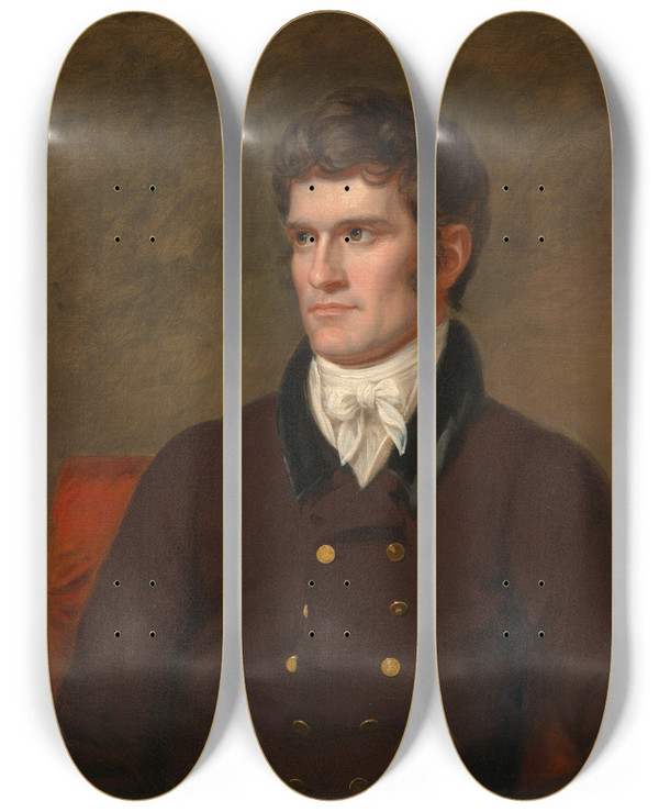 Triptych art skateboard deck of Charles Bird King John Caldwell Calhoun_1 by Charles Bird King (1785-1862)