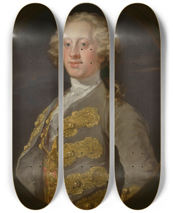Triptych art skateboard deck of William Hogarth William Cavendish Marquess Of Hartington Later 4Th Duke Of Devonshire by William Hogarth (1697-1764)