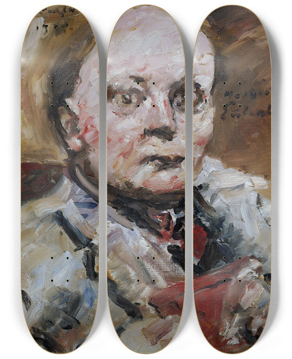 Triptych art skateboard deck of Lovis Corinth Herbert Eulenberg by Lovis Corinth (1858-1925)
