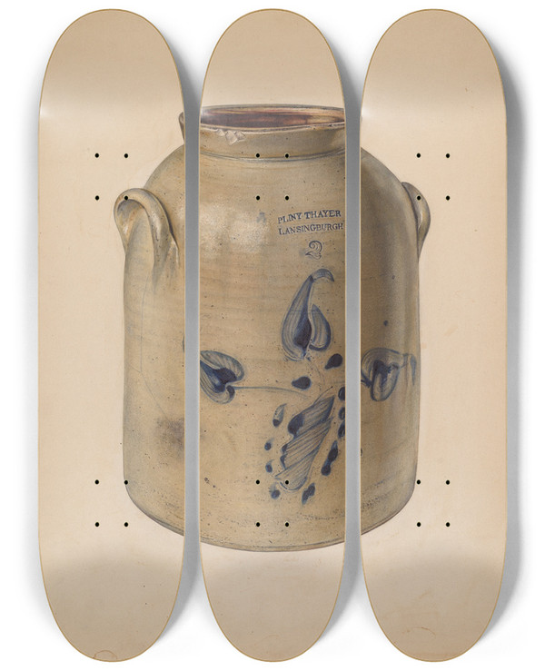 Triptych art skateboard deck of Jean Peszel Jar_2 by Jean Peszel