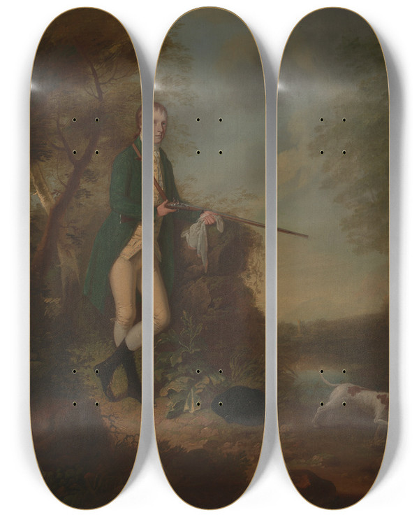 Triptych art skateboard deck of William Williams Gilbert Mchutchin by William Williams (1727-1791)