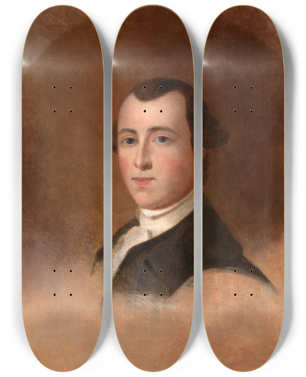 Triptych art skateboard deck of Thomas Sully Thomas Heyward Jr by Thomas Sully (1783-1872)