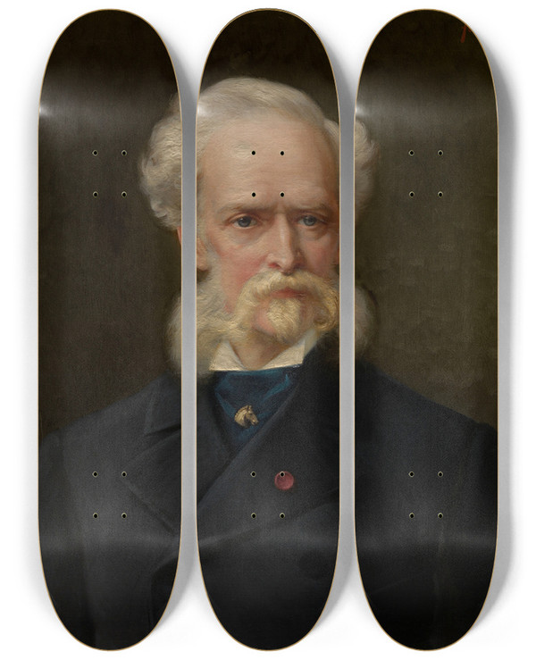 Triptych art skateboard deck of Frdricpierre Tschaggeny The Painter Charles Tsaggeny by Frederic Pierre Tschaggeny