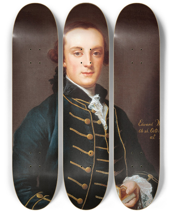 Triptych art skateboard deck of Pompeo Batoni Edward Weld by Pompeo Batoni (1708-1787)
