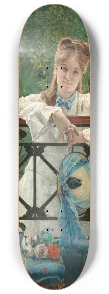 Alfred Stevens - Un Bleuet (The Blue Ribbon) 8.25 inch art skate deck