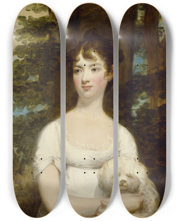 Triptych art skateboard deck of Gilbert Stuart Mary Barry by Gilbert Stuart (1755-1828)
