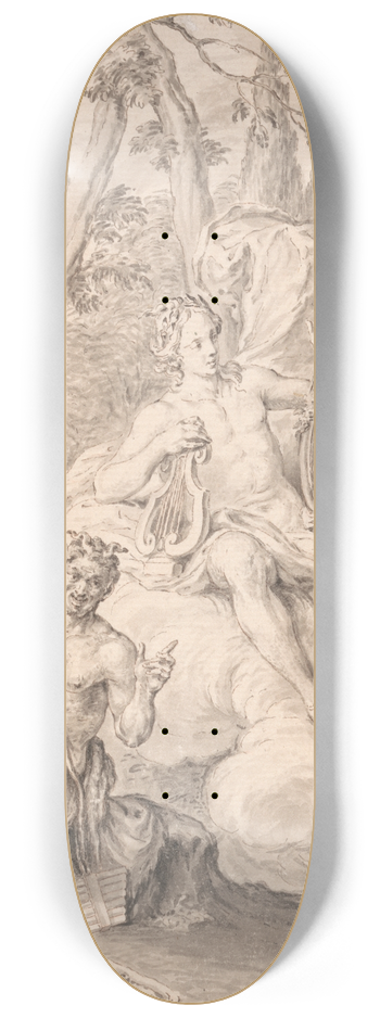 Hubert-Franois Gravelot - Drawing for a Frontispiece; The Toast 8.25 inch art skate deck