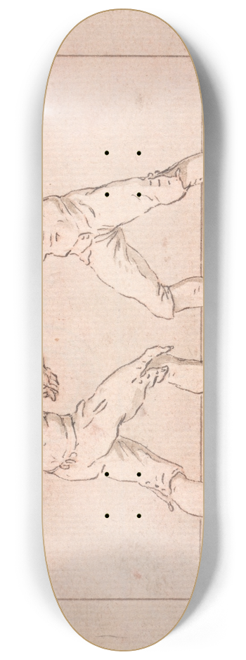 Hubert-Franois Gravelot - Two Prize Fighters 8.25 inch art skate deck